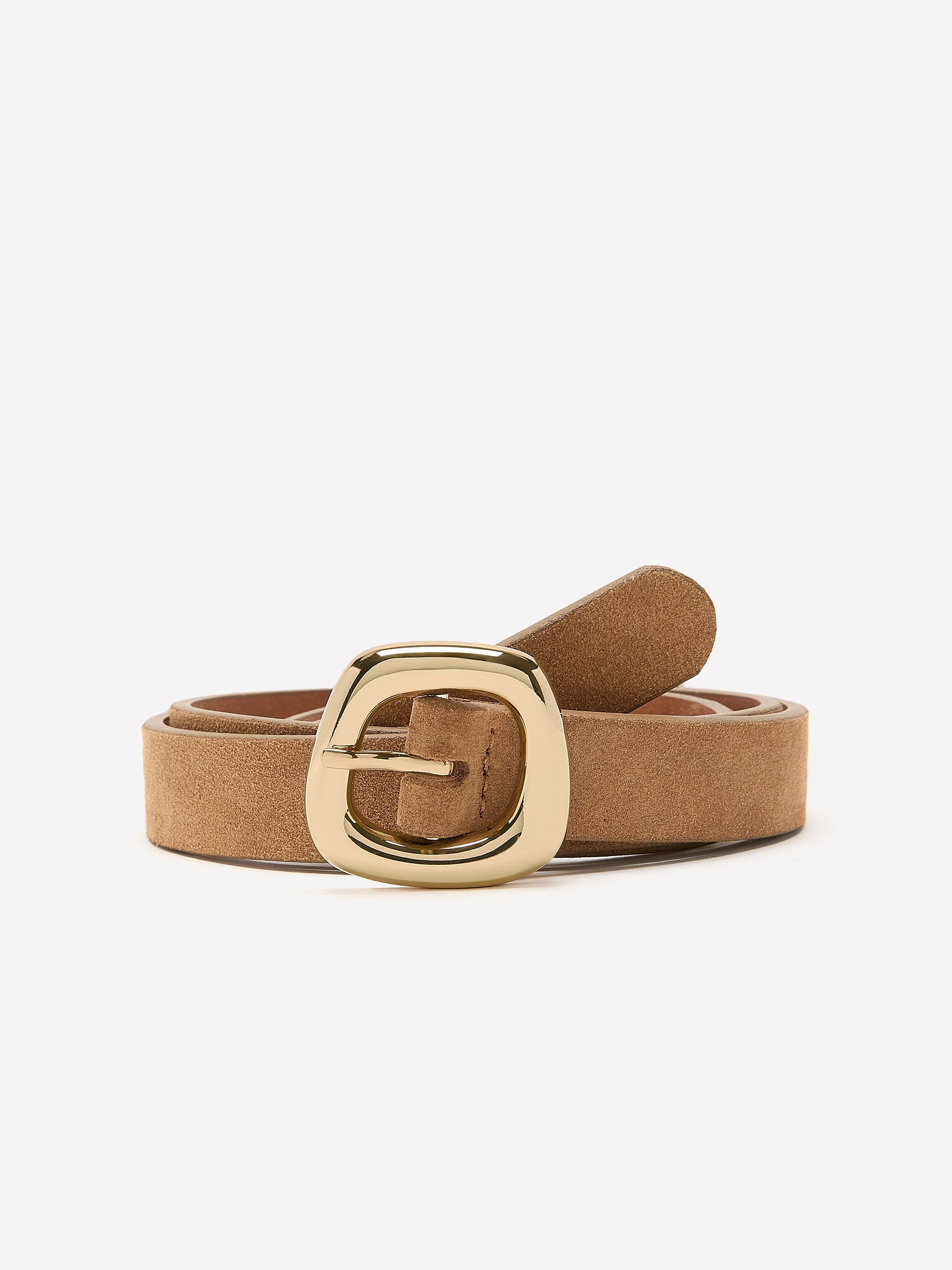 Suede Belt with Sculptural Buckle rw&co Special Offer