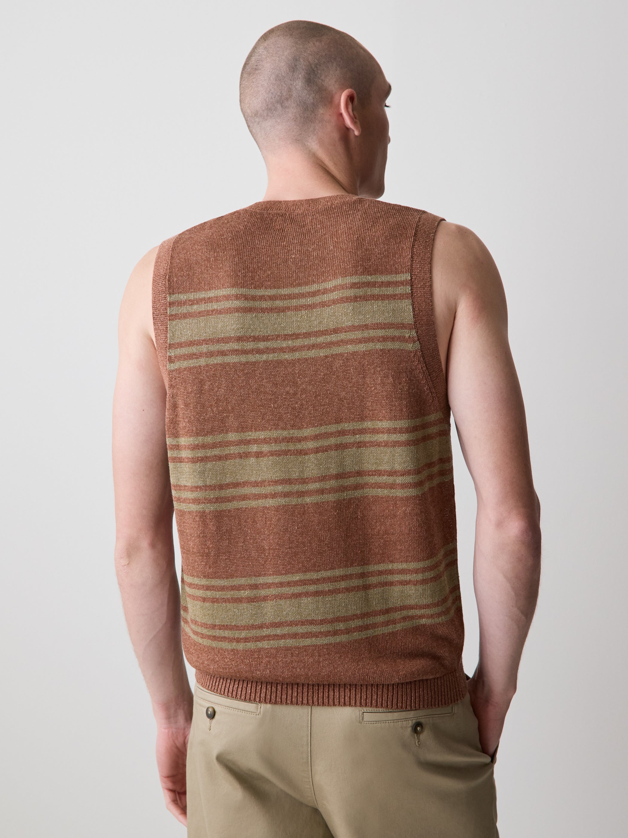 Linen-Blend Sleeveless Crew-Neck Sweater rw&co Limited Time Discount