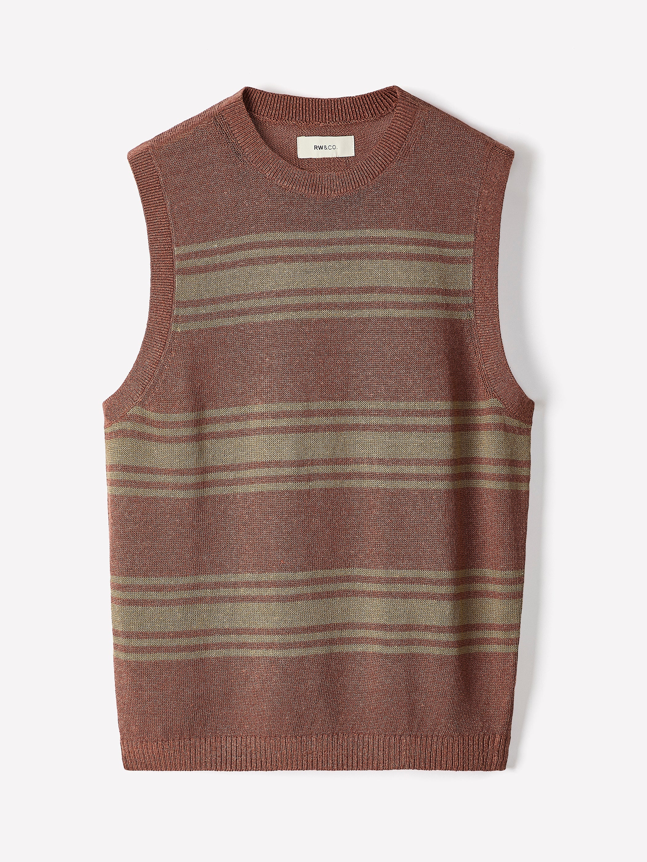 Linen-Blend Sleeveless Crew-Neck Sweater rw&co Limited Time Discount