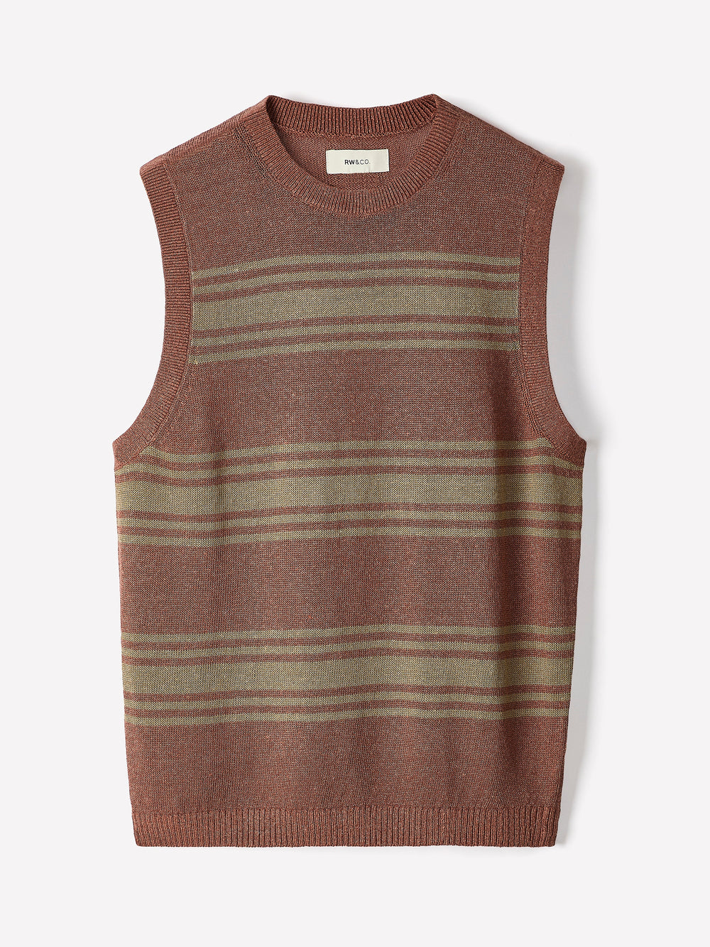 Linen-Blend Sleeveless Crew-Neck Sweater rw&co Limited Time Discount