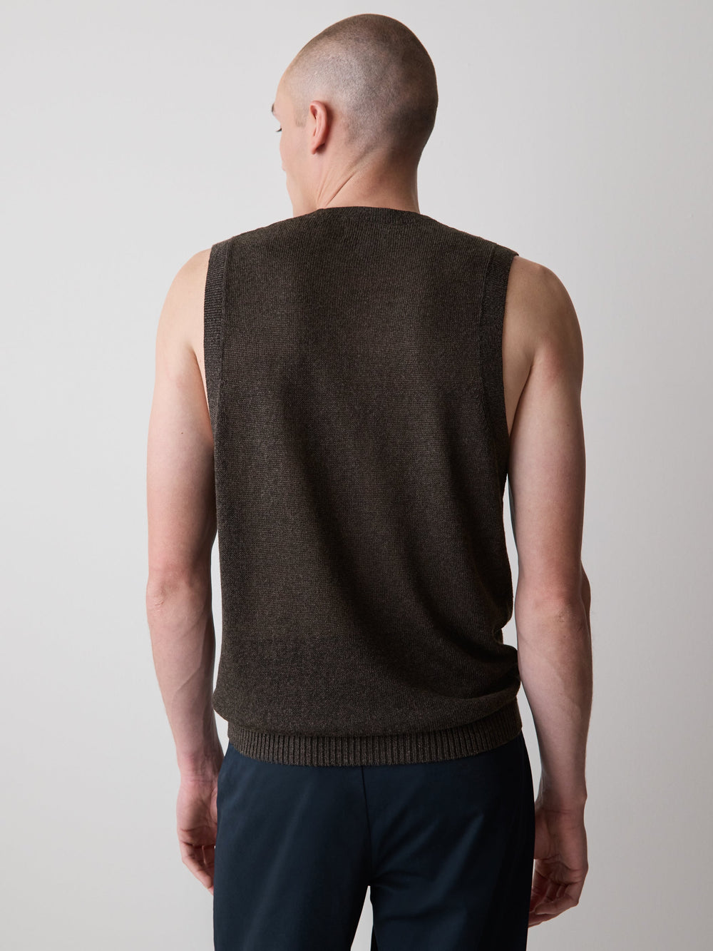 Linen-Blend Sleeveless Crew-Neck Sweater rw&co Limited Time Discount