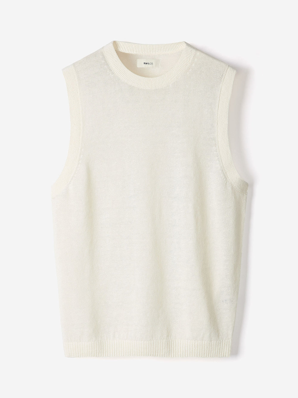 Linen-Blend Sleeveless Crew-Neck Sweater rw&co Limited Time Discount