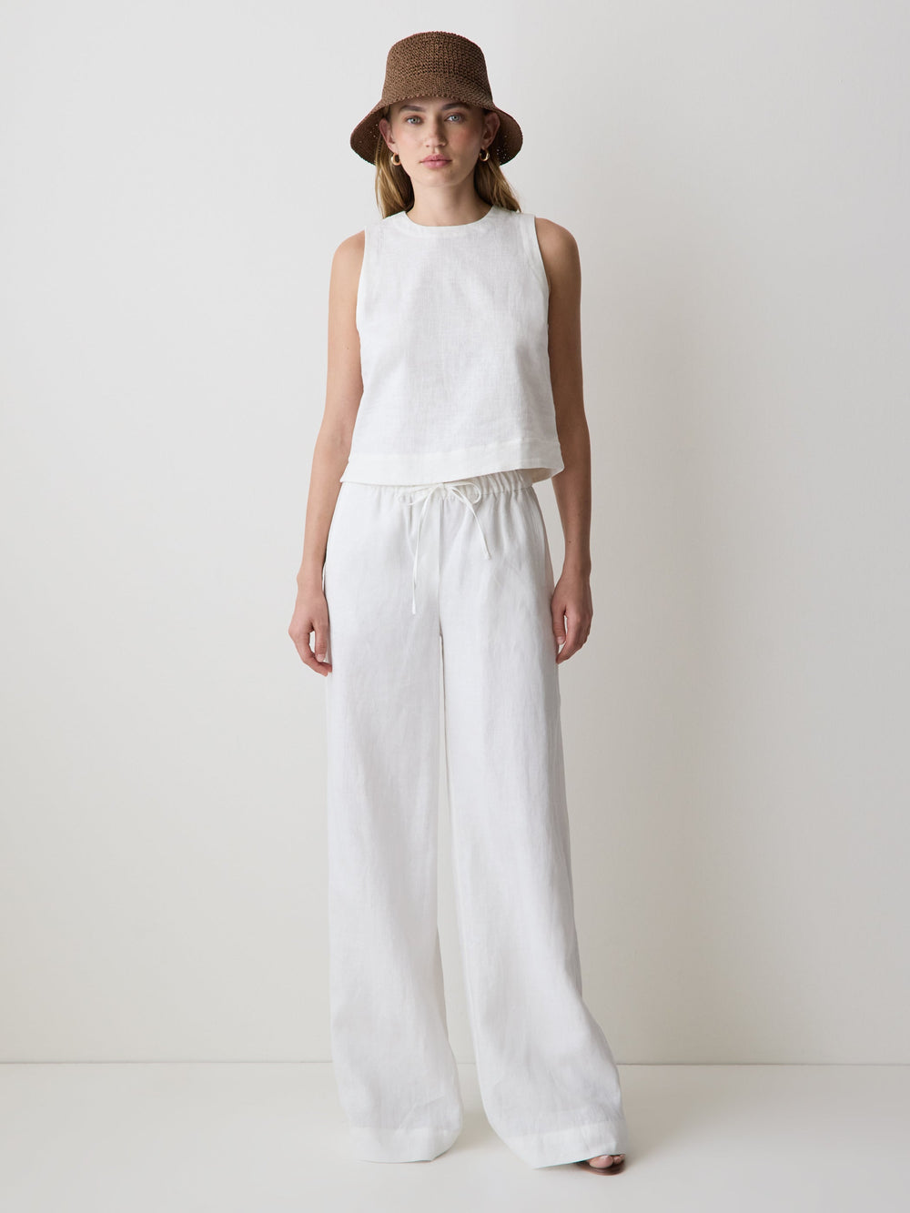 Linen Mid-Rise Wide-Leg Pant rw&co Great Value Deal