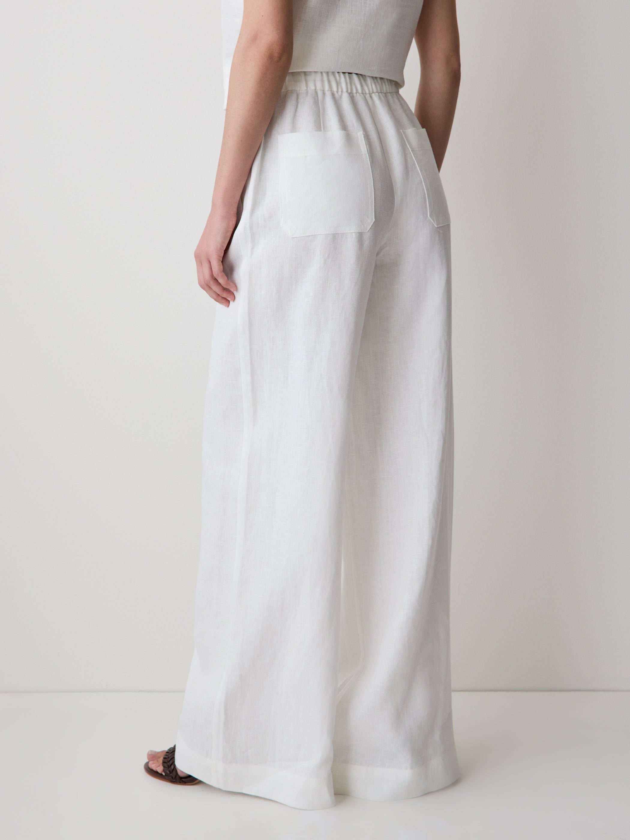 Linen Mid-Rise Wide-Leg Pant rw&co Great Value Deal
