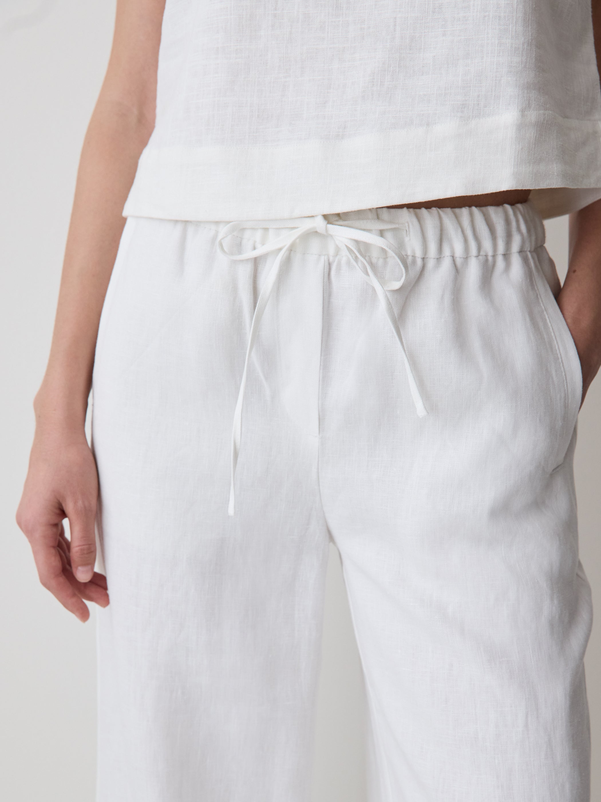 Linen Mid-Rise Wide-Leg Pant rw&co Great Value Deal