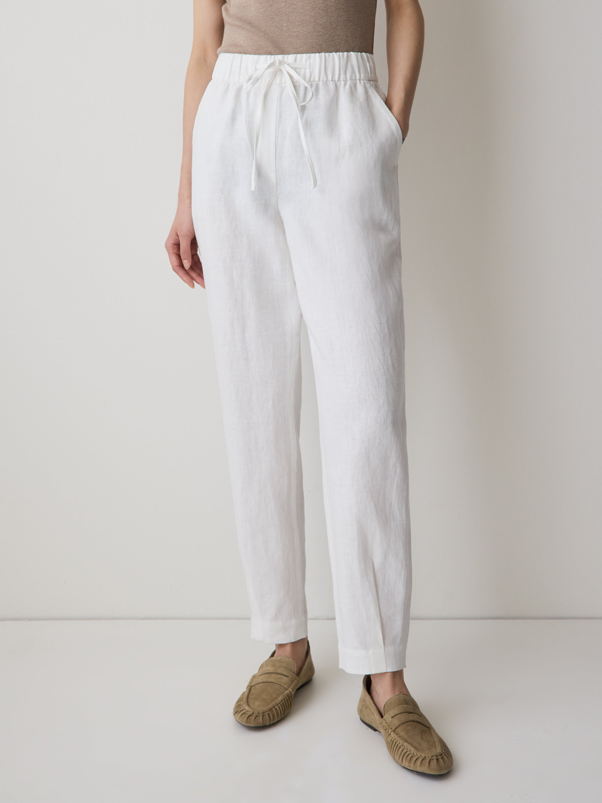 Linen Mid-Rise Tapered-Leg Jogger Pant rw&co Exclusive Sale Price