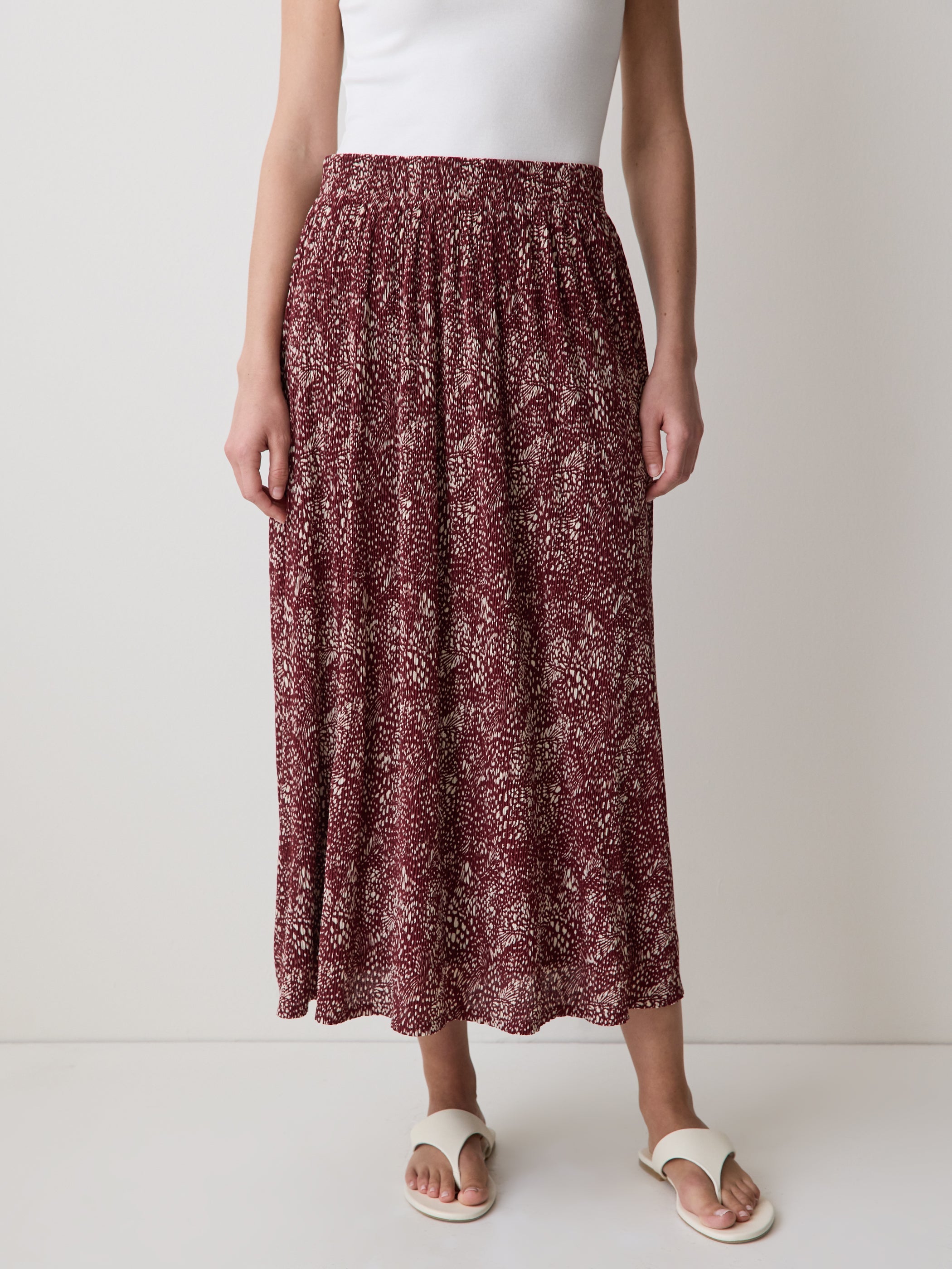 High-Rise Flare Midi Skirt rw&co Limited Time Discount