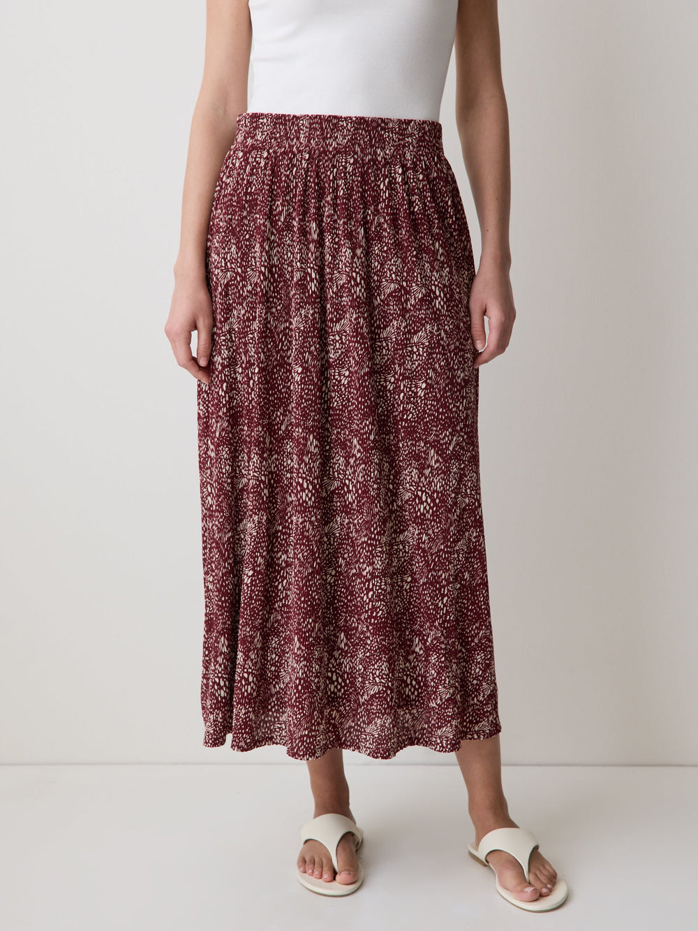 High-Rise Flare Midi Skirt rw&co Limited Time Discount