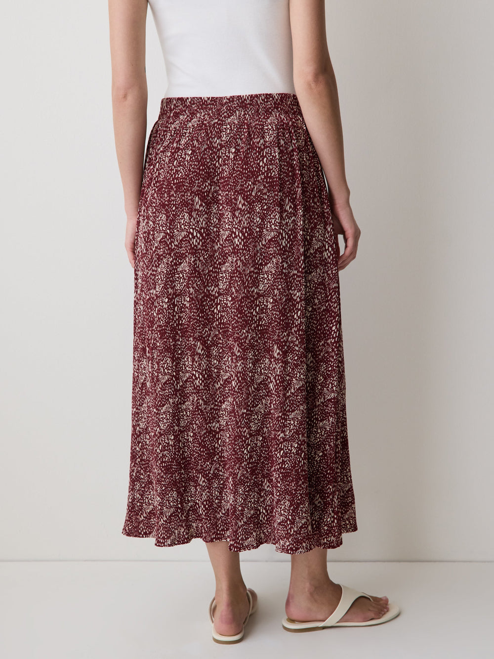 High-Rise Flare Midi Skirt rw&co Limited Time Discount