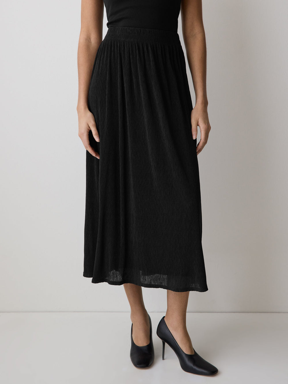 High-Rise Flare Midi Skirt rw&co Limited Time Discount