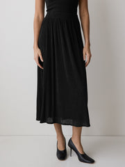 High-Rise Flare Midi Skirt rw&co Limited Time Discount
