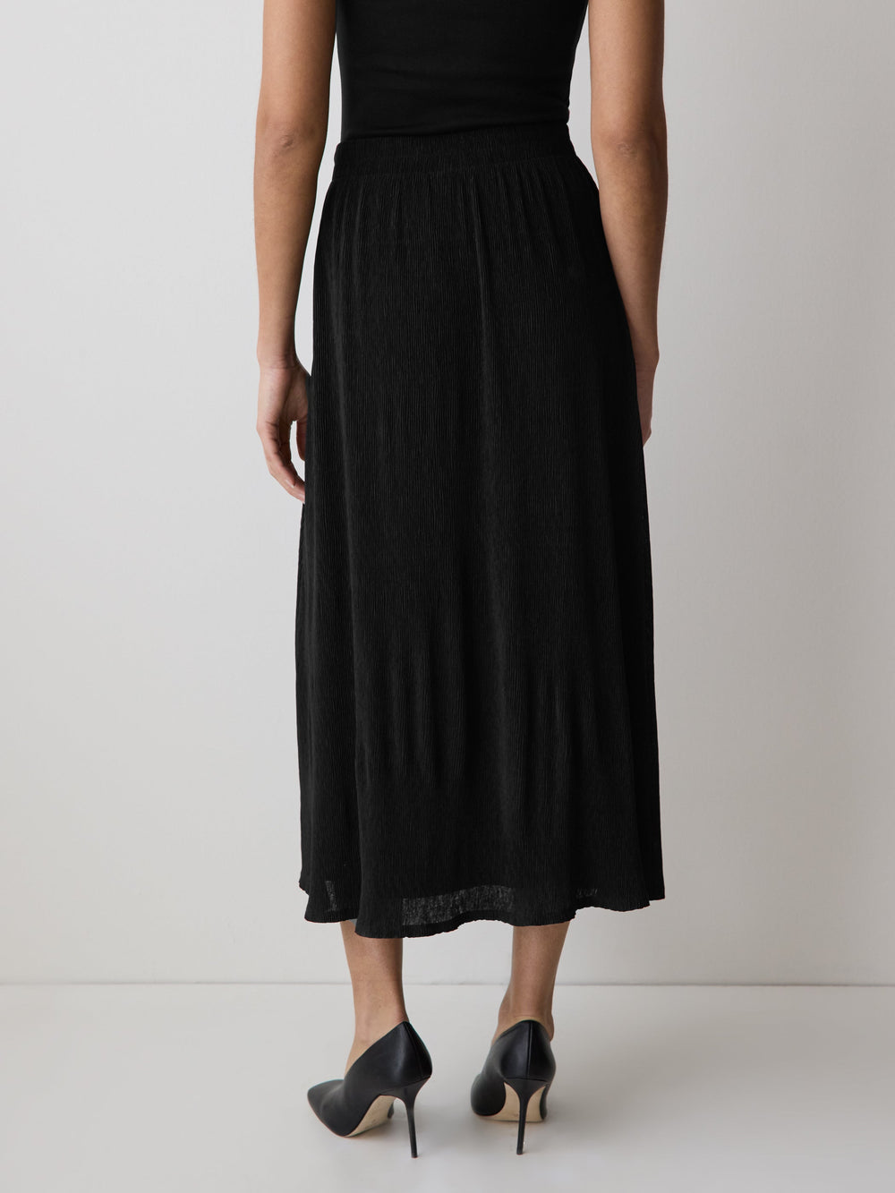 High-Rise Flare Midi Skirt rw&co Limited Time Discount