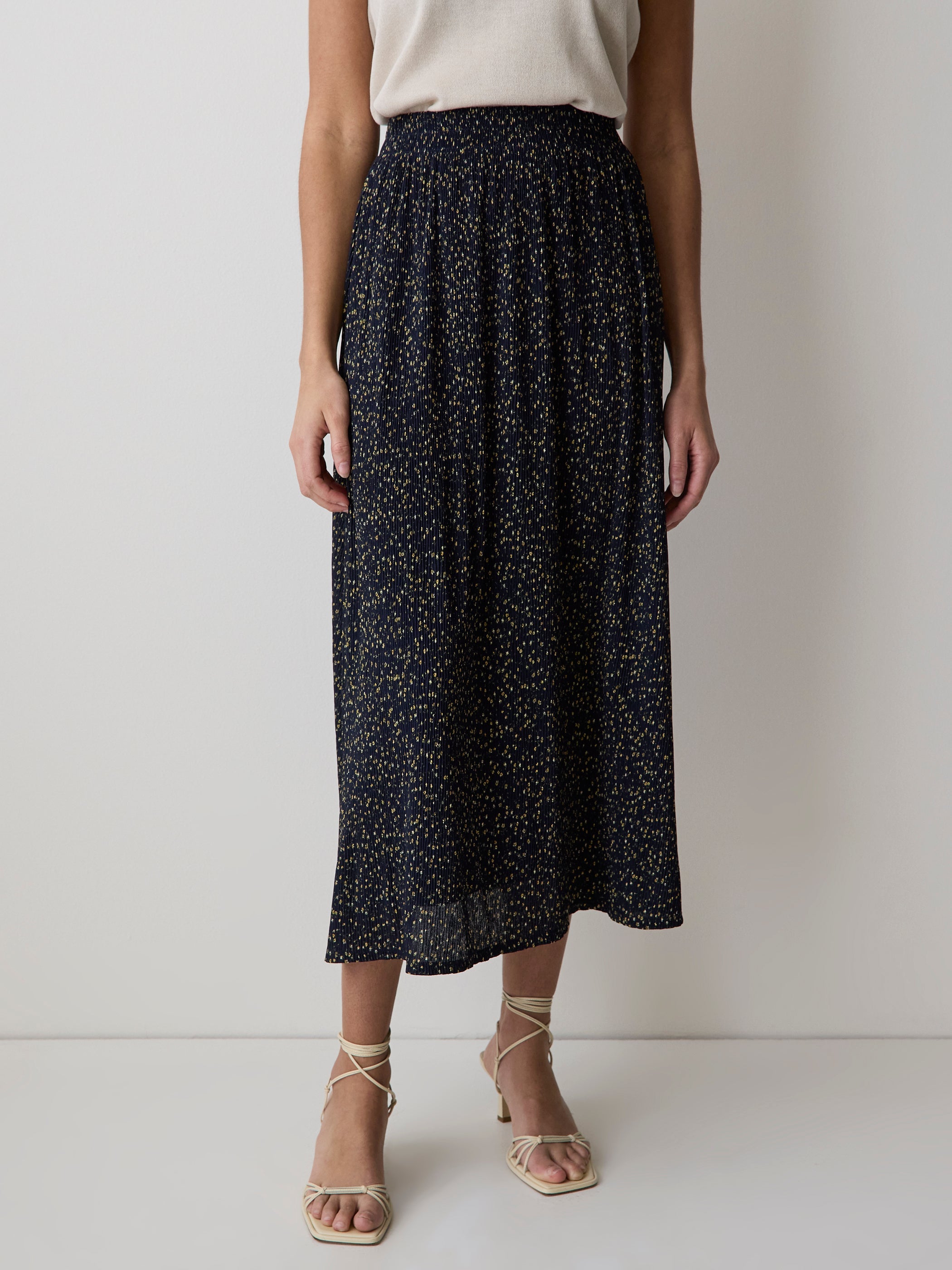 High-Rise Flare Midi Skirt rw&co Limited Time Discount