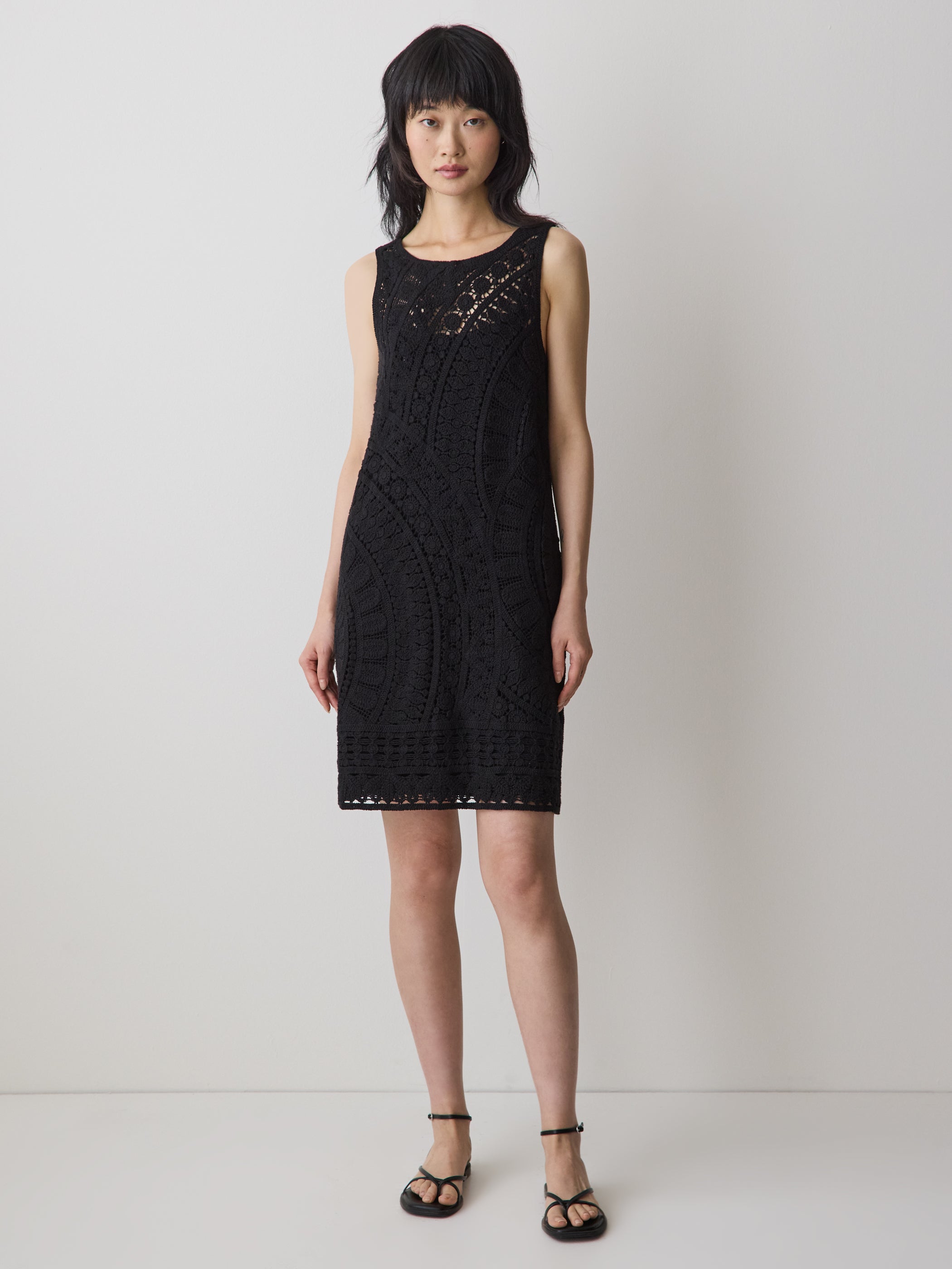 Sleeveless Crochet Mini Dress rw&co On Sale