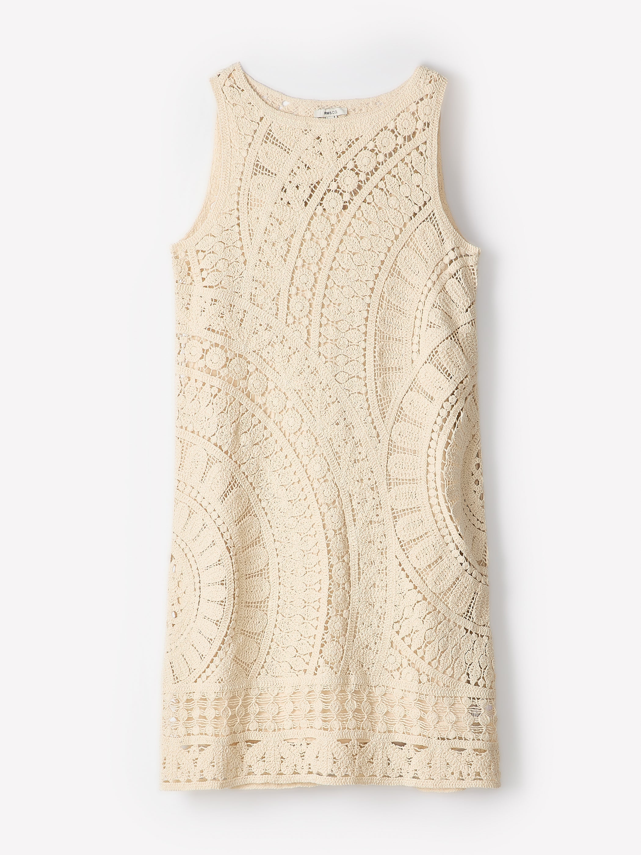 Sleeveless Crochet Mini Dress rw&co On Sale