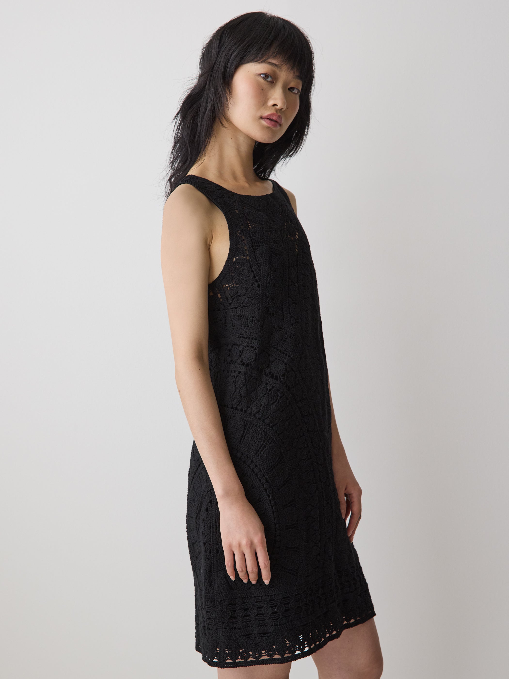 Sleeveless Crochet Mini Dress rw&co On Sale