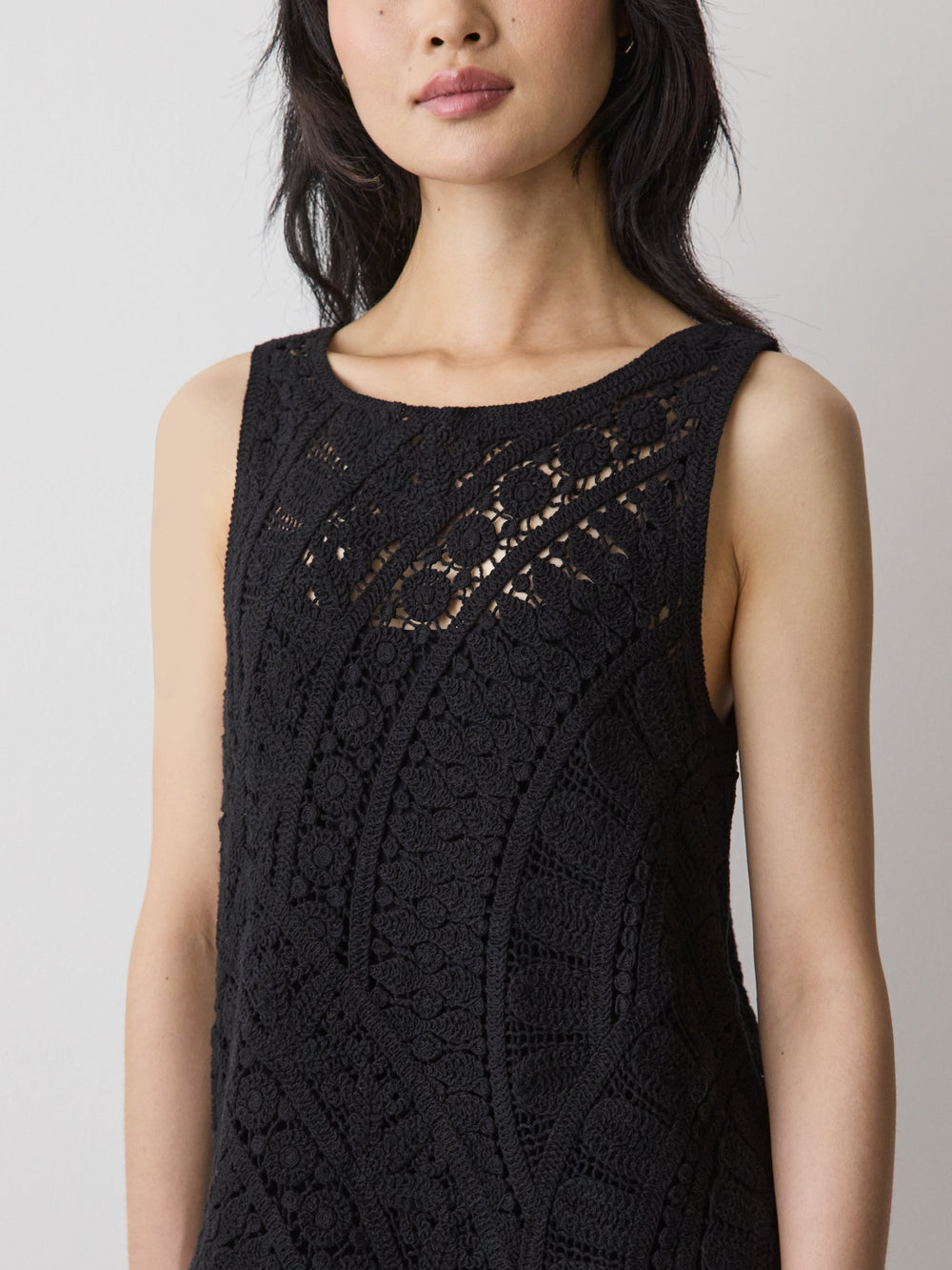 Sleeveless Crochet Mini Dress rw&co On Sale