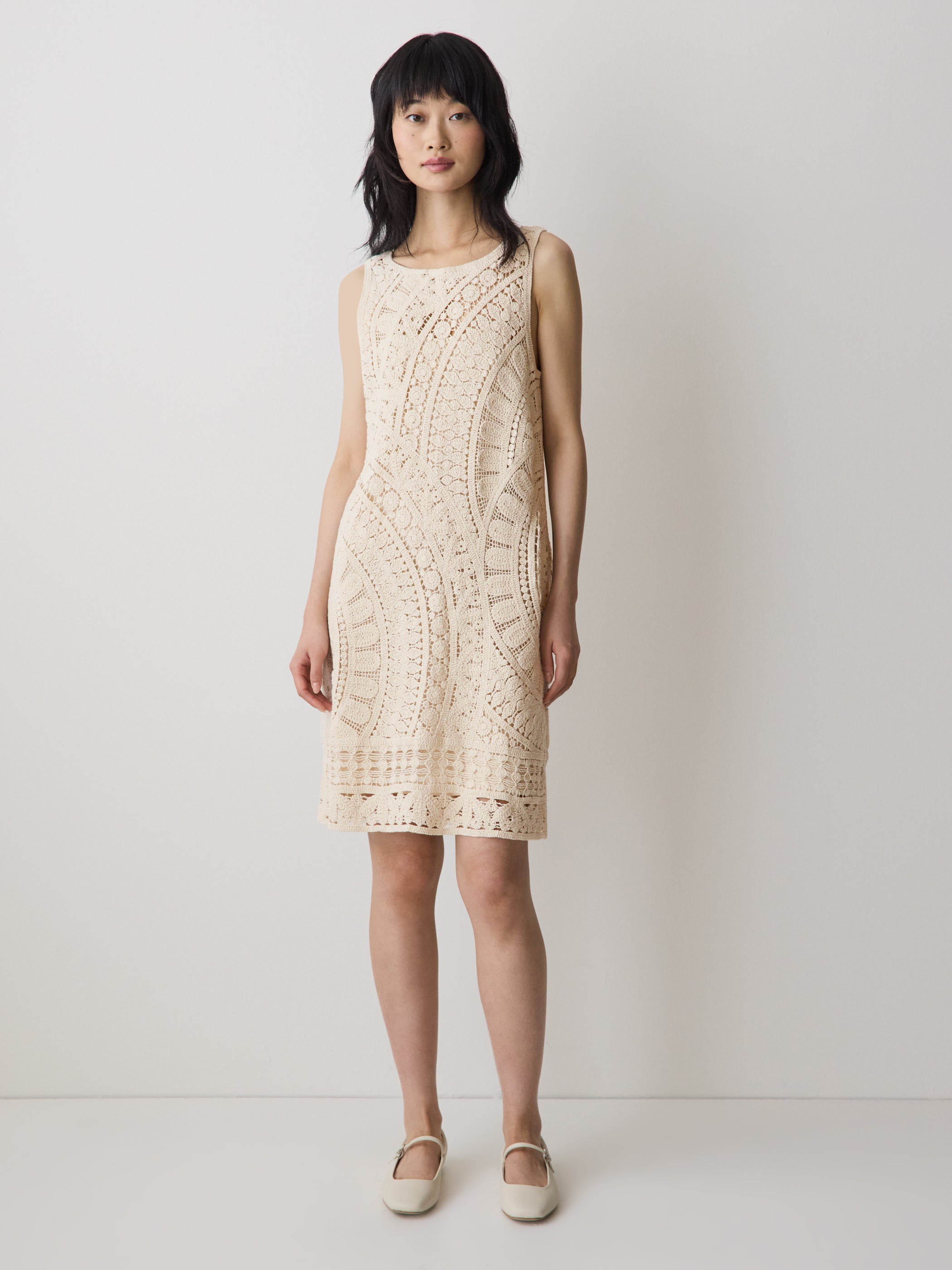Sleeveless Crochet Mini Dress rw&co On Sale