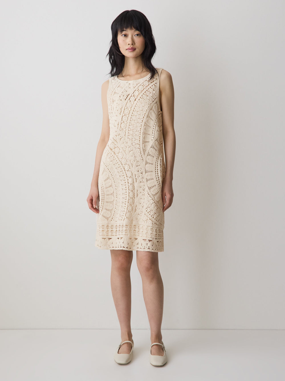 Sleeveless Crochet Mini Dress rw&co On Sale