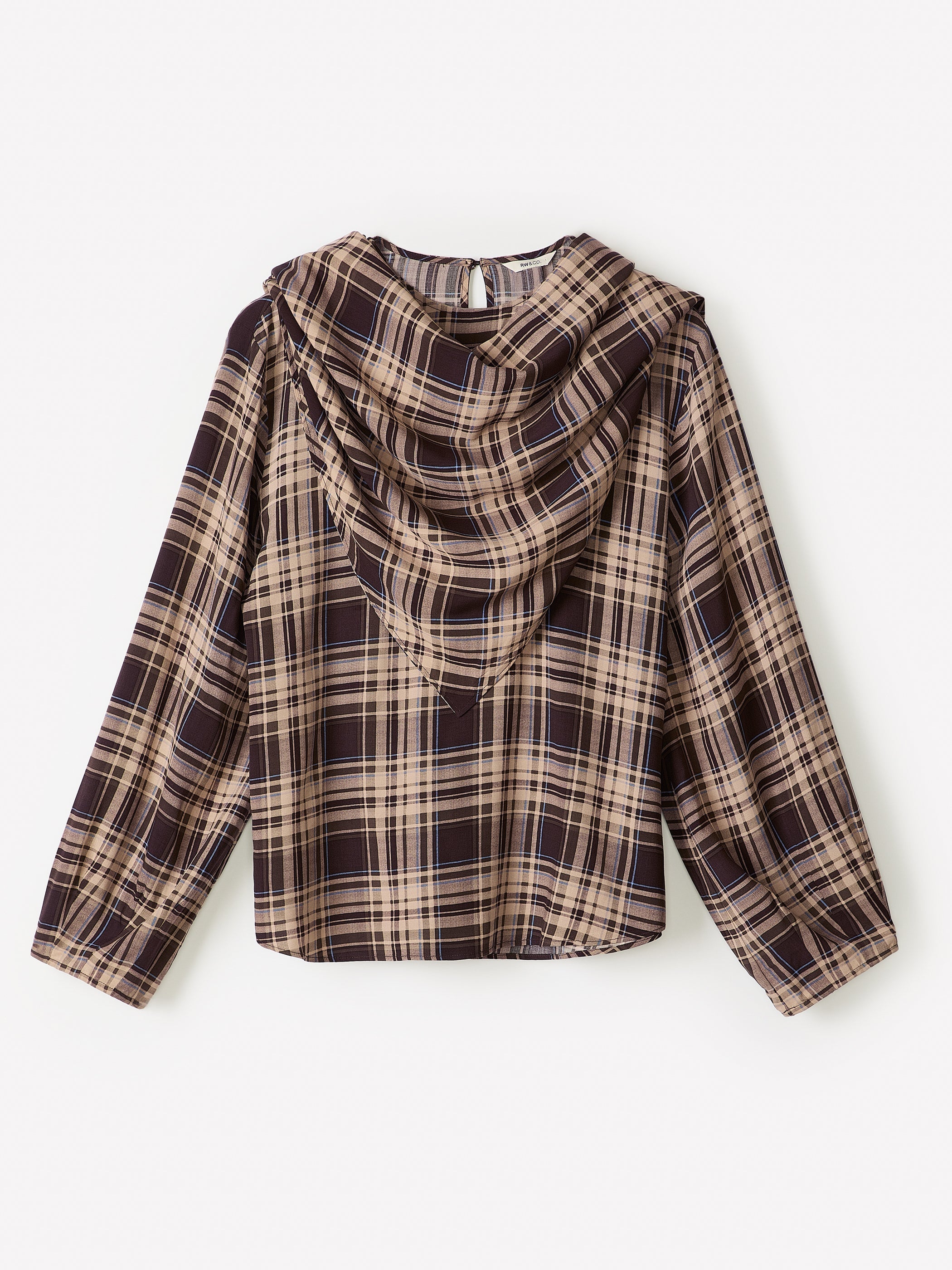 Long-Sleeve Popover Blouse with Scarf Neckline rw&co Great Value Deal