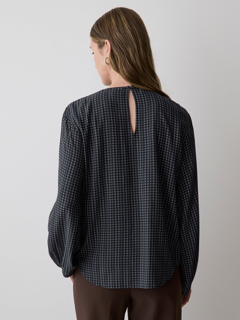 Long-Sleeve Popover Blouse with Scarf Neckline rw&co Great Value Deal