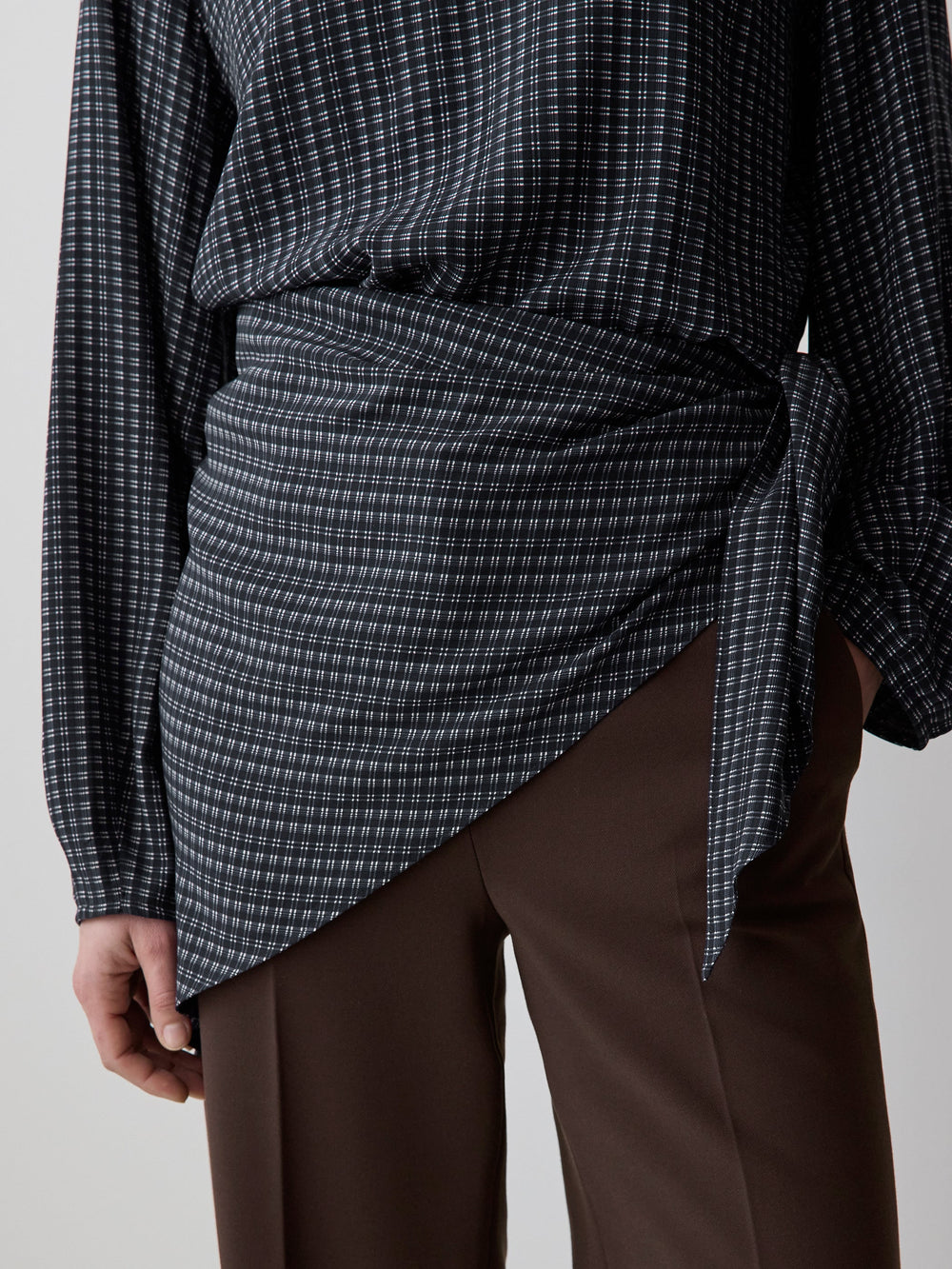 Long-Sleeve Popover Blouse with Scarf Neckline rw&co Great Value Deal