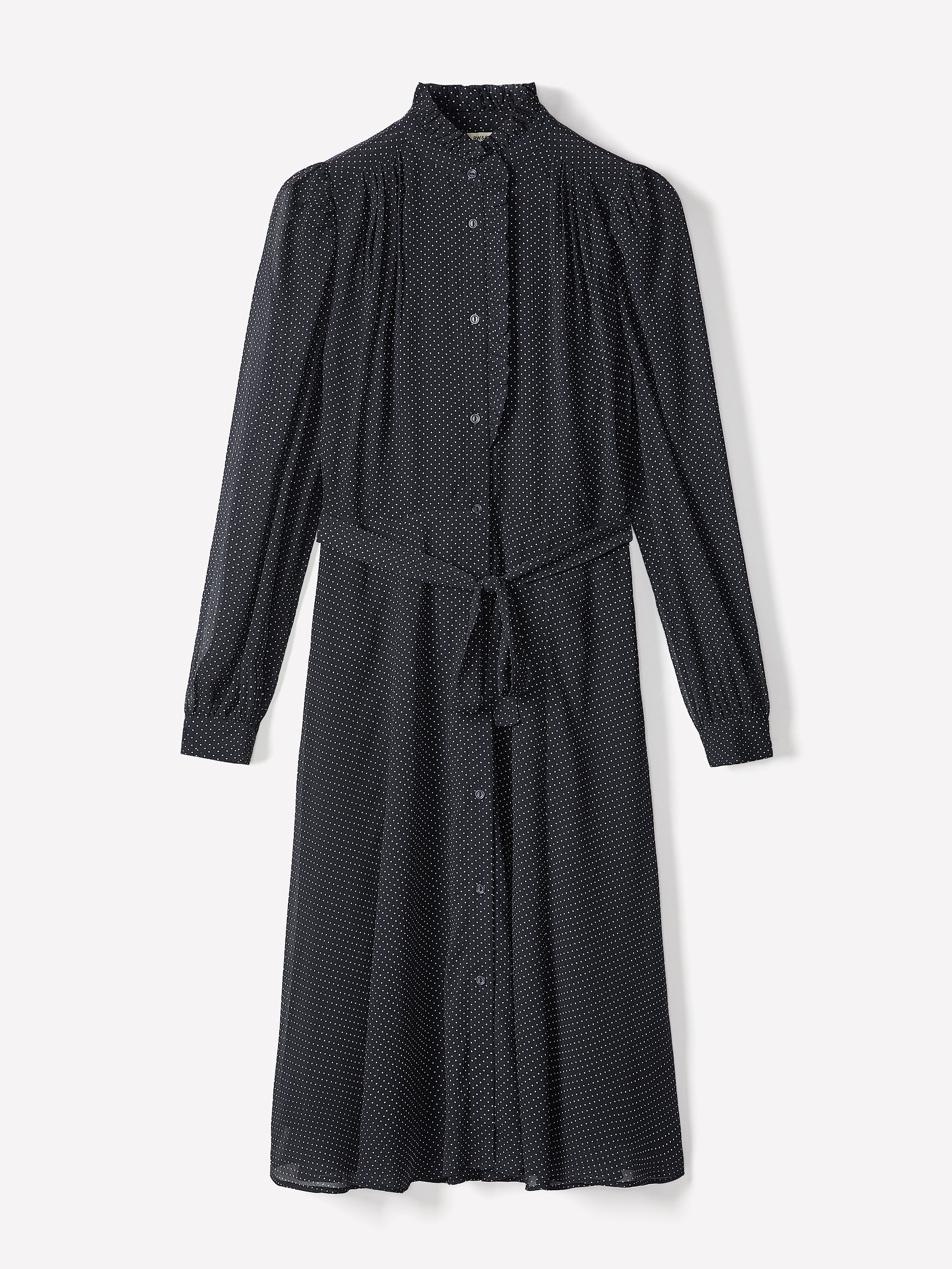 Long-Sleeve Mock-Neck Buttoned-Down Midi Dress rw&co Special Promo Price