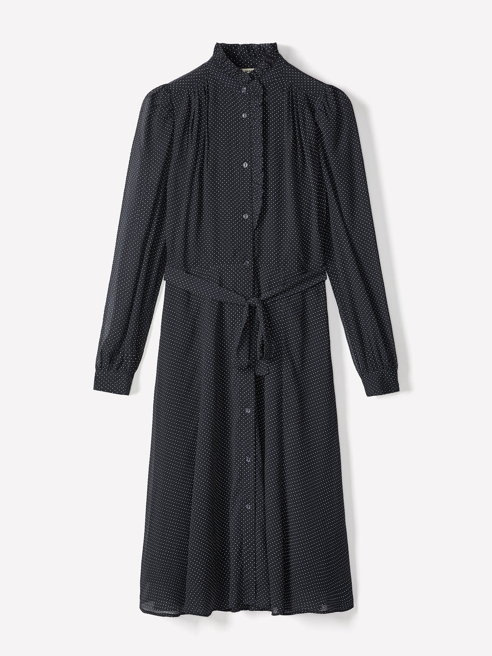 Long-Sleeve Mock-Neck Buttoned-Down Midi Dress rw&co Special Promo Price