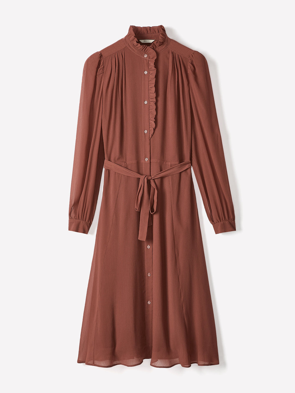 Long-Sleeve Mock-Neck Buttoned-Down Midi Dress rw&co Special Promo Price