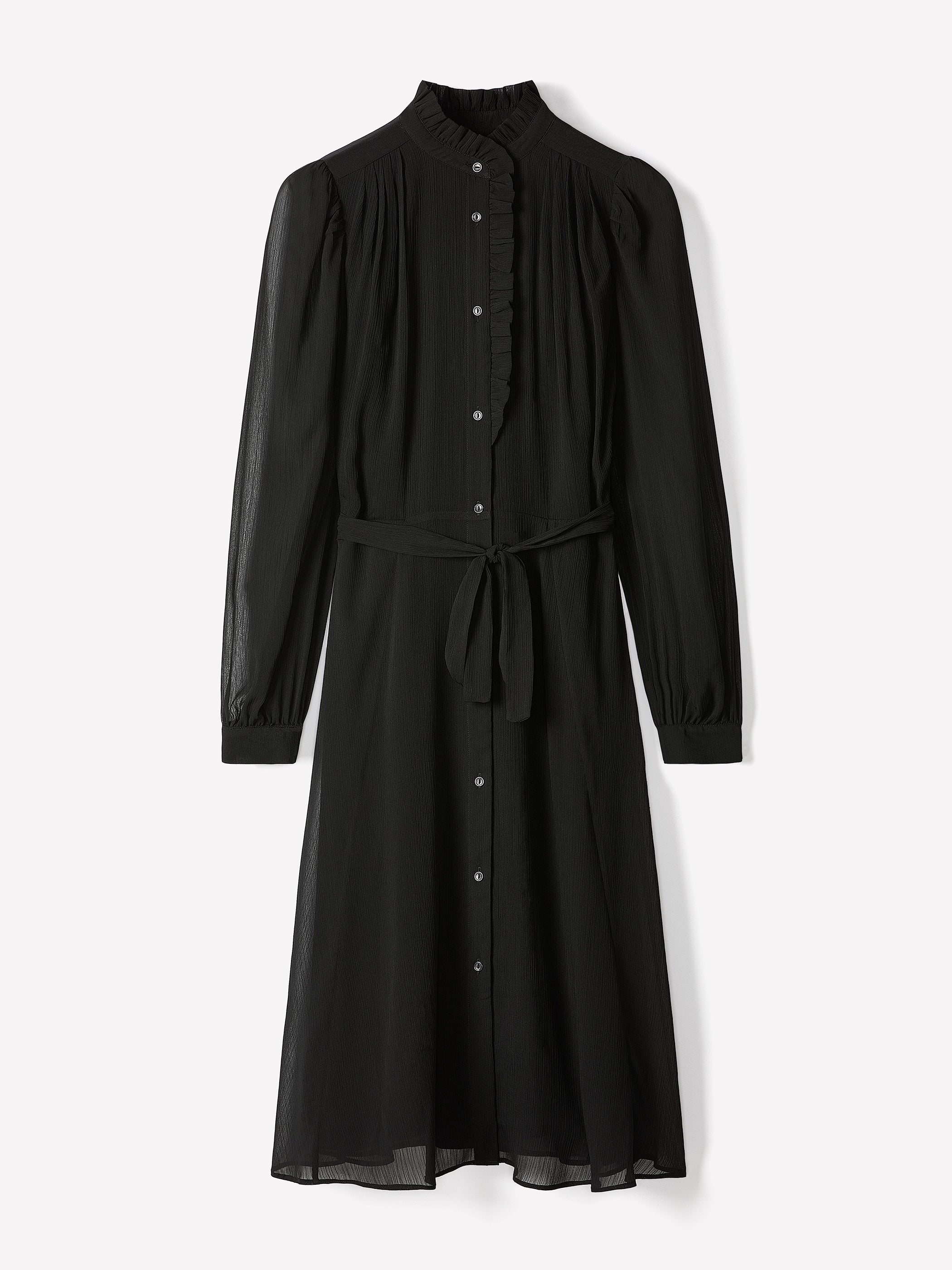 Long-Sleeve Mock-Neck Buttoned-Down Midi Dress rw&co Special Promo Price