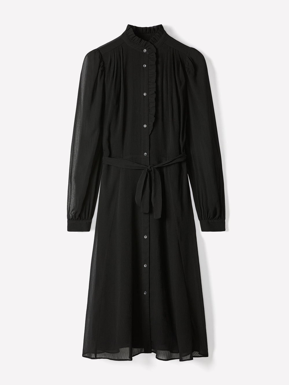 Long-Sleeve Mock-Neck Buttoned-Down Midi Dress rw&co Special Promo Price