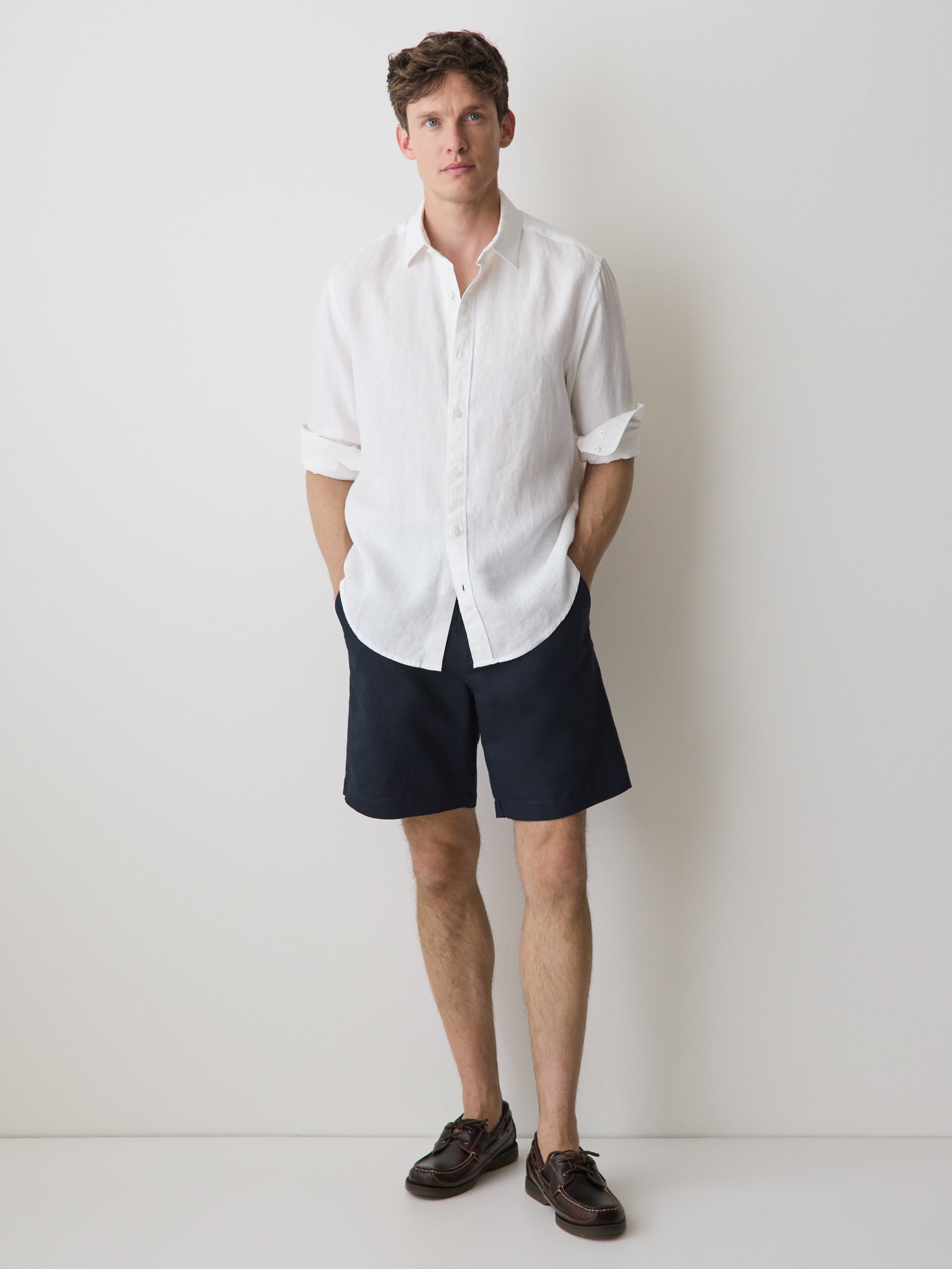 Linen-Blend Shorts rw&co Special Offer