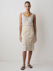 Straight Crochet Midi Skirt rw&co Limited Time Discount