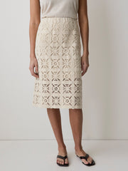 Straight Crochet Midi Skirt rw&co Limited Time Discount