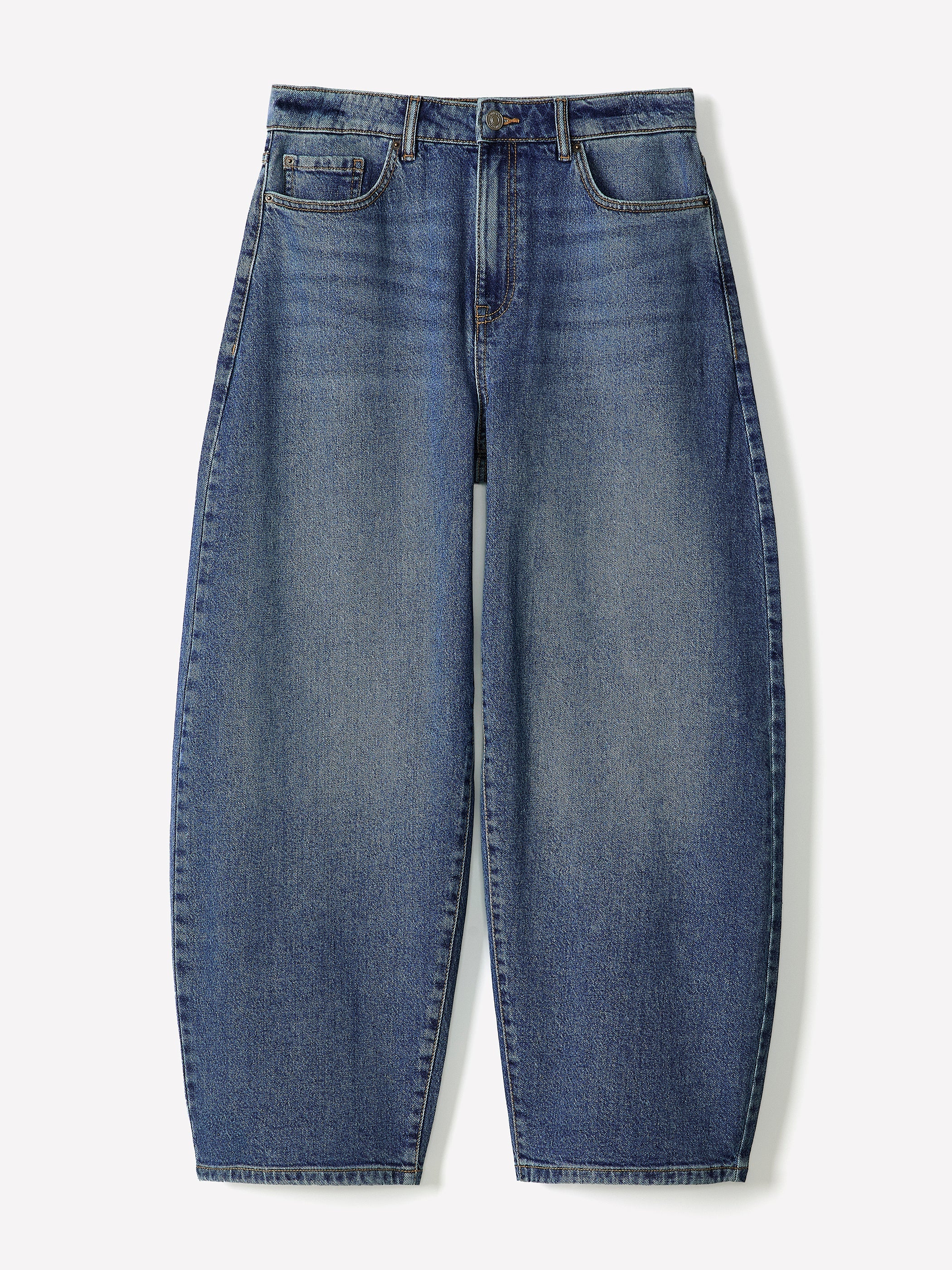 High-Rise Barrel Jeans rw&co Special Promo Price