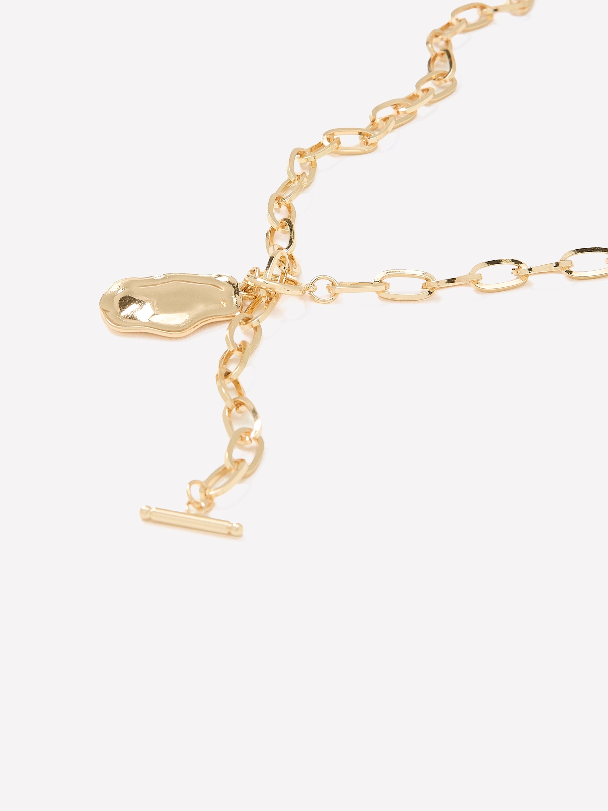 Stainless Steel Necklace with Organic Pendant rw&co Great Value Deal