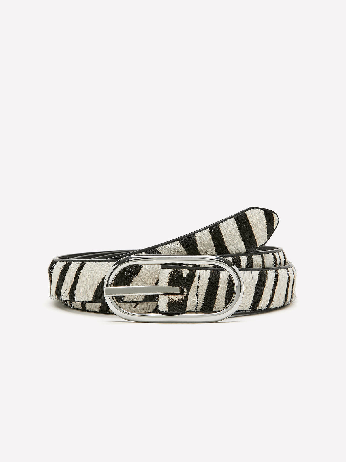Leather Belt with Zebra Print rw&co Exclusive Sale Price