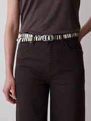 Leather Belt with Zebra Print rw&co Exclusive Sale Price