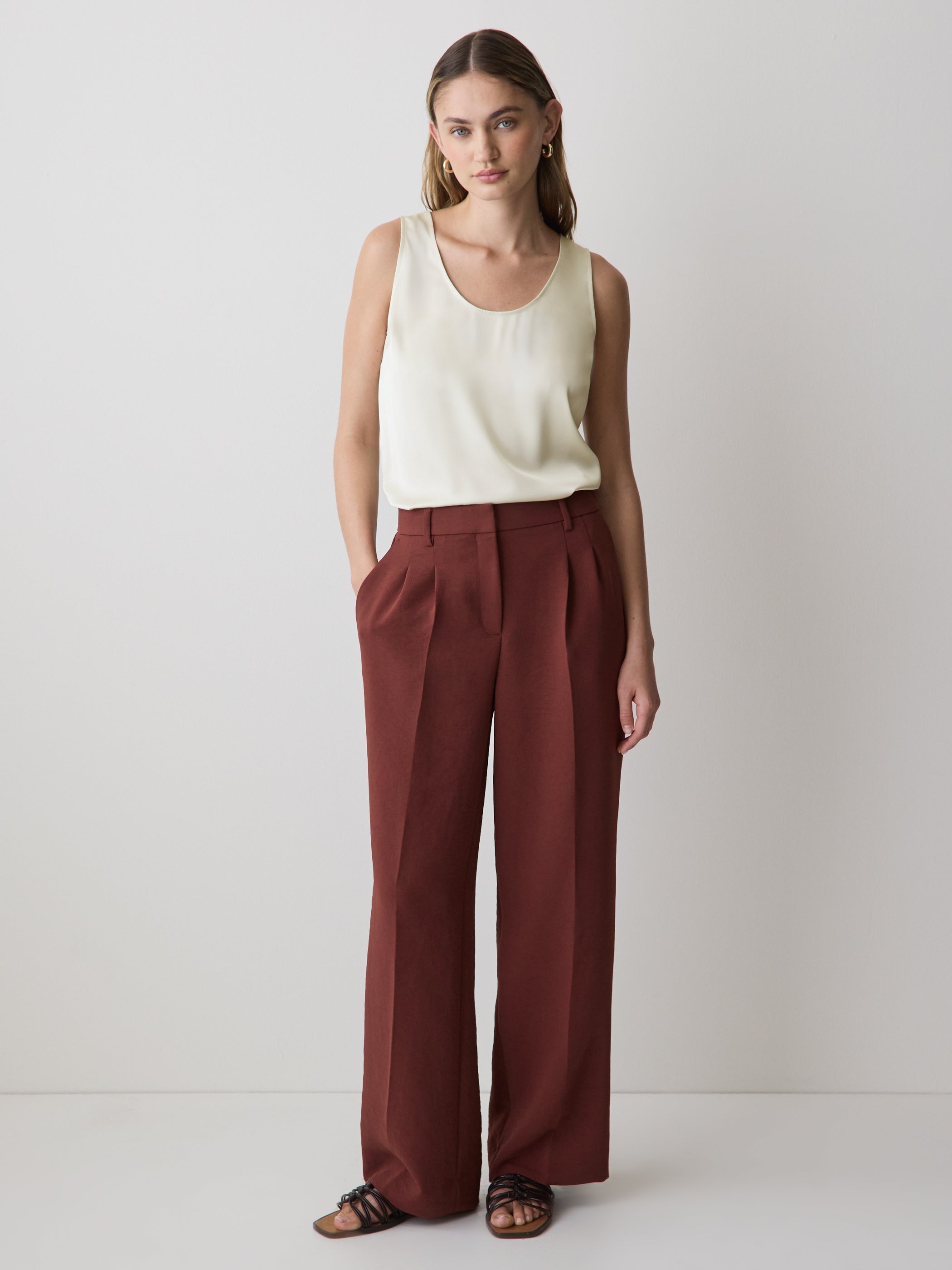 High-Rise Wide-Leg Pant rw&co On Sale