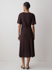 Short-Sleeve V-Neck Midi Dress rw&co Limited Time Discount