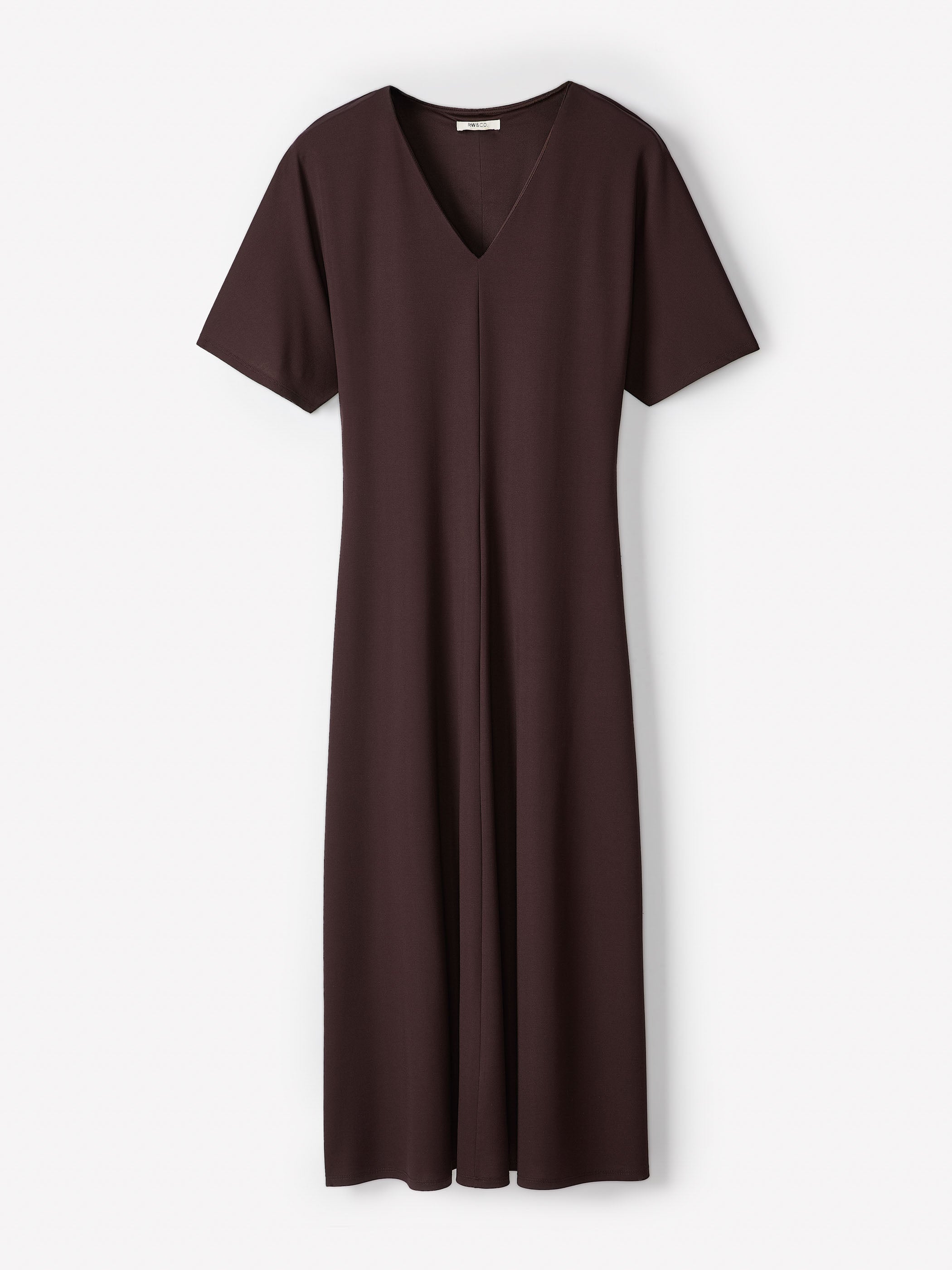 Short-Sleeve V-Neck Midi Dress rw&co Limited Time Discount