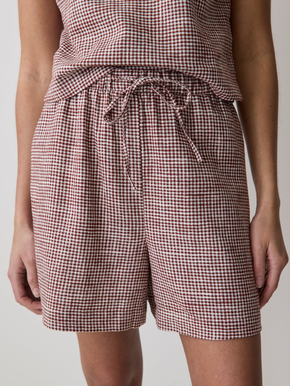 Linen-Blend Mid-Rise Pull-On Short rw&co On Sale