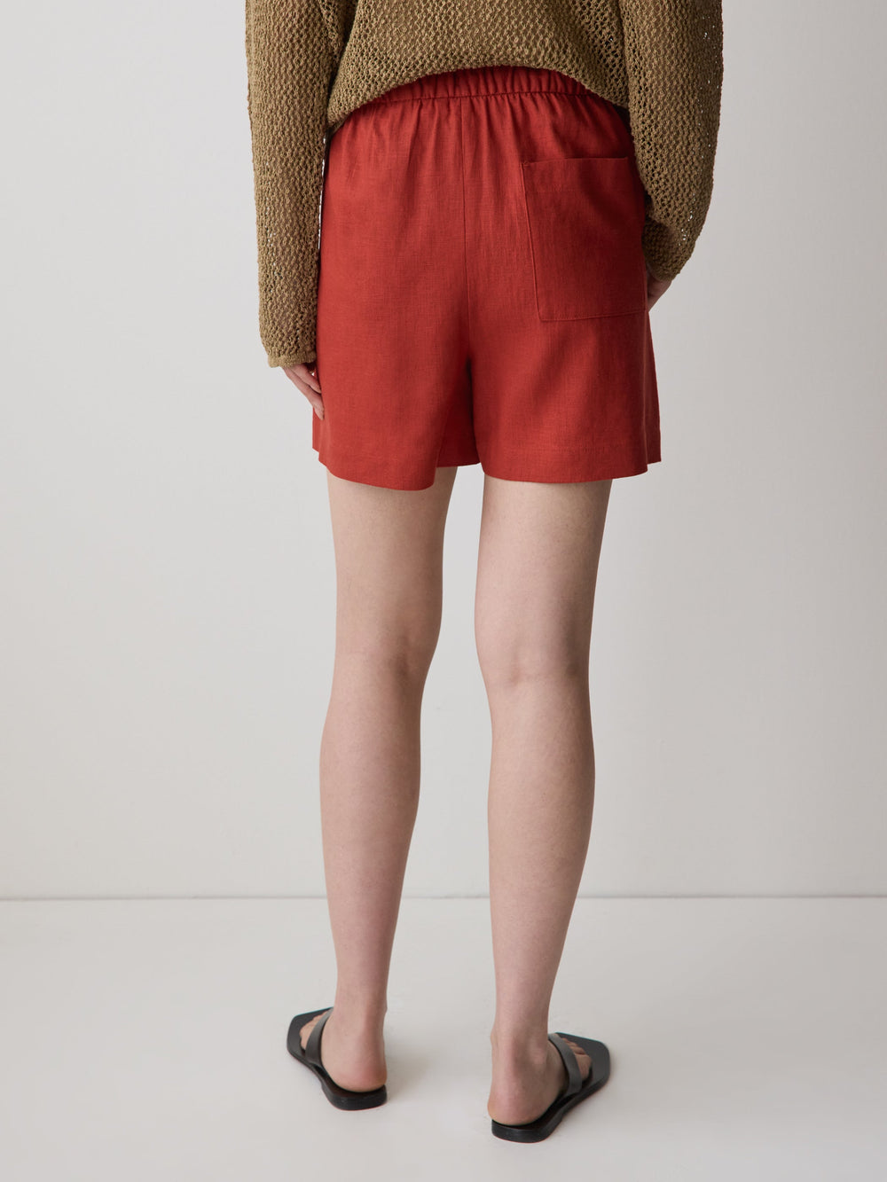 Linen-Blend Mid-Rise Pull-On Short rw&co Exclusive Sale Price