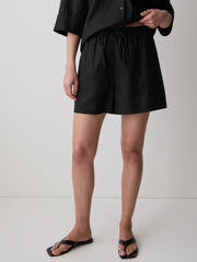 Linen-Blend Mid-Rise Pull-On Short rw&co Exclusive Sale Price