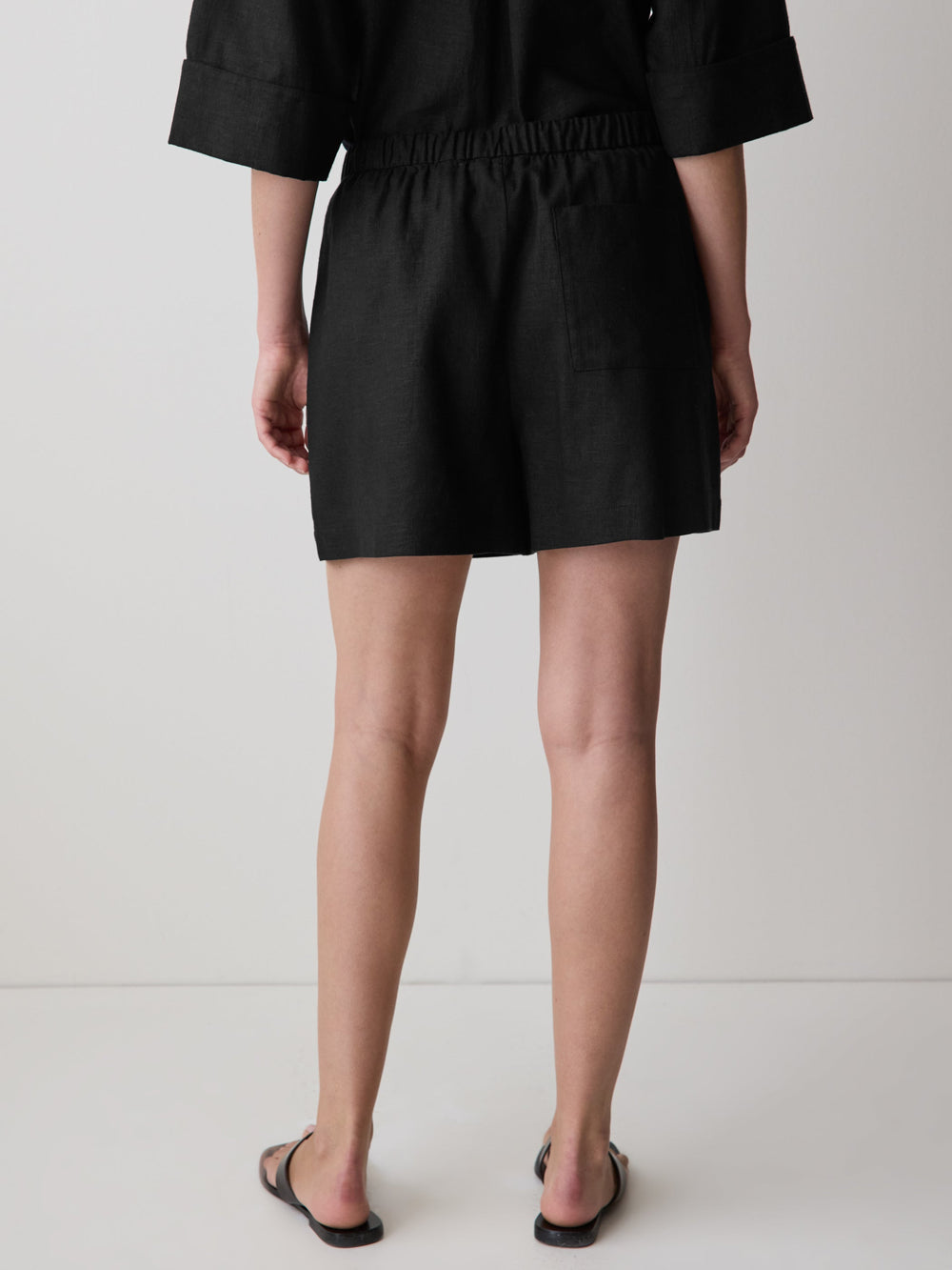 Linen-Blend Mid-Rise Pull-On Short rw&co Exclusive Sale Price