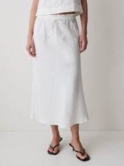Linen Straight Midi Skirt rw&co Special Promo Price