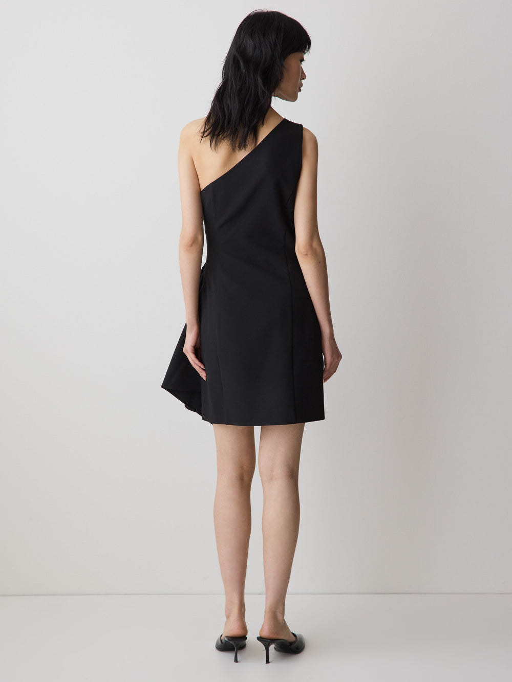 One-Shoulder Draped Mini Cocktail Dress rw&co Great Value Deal