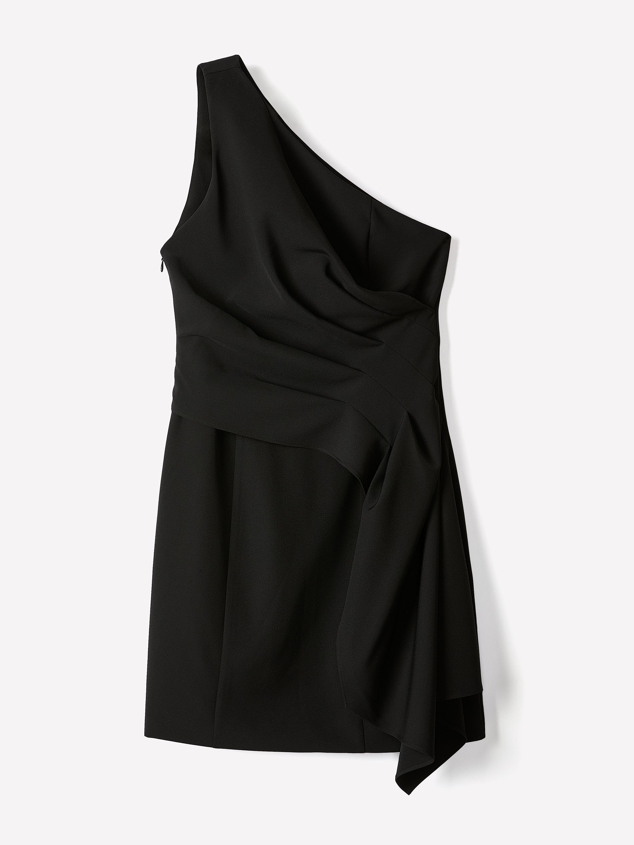 One-Shoulder Draped Mini Cocktail Dress rw&co Great Value Deal