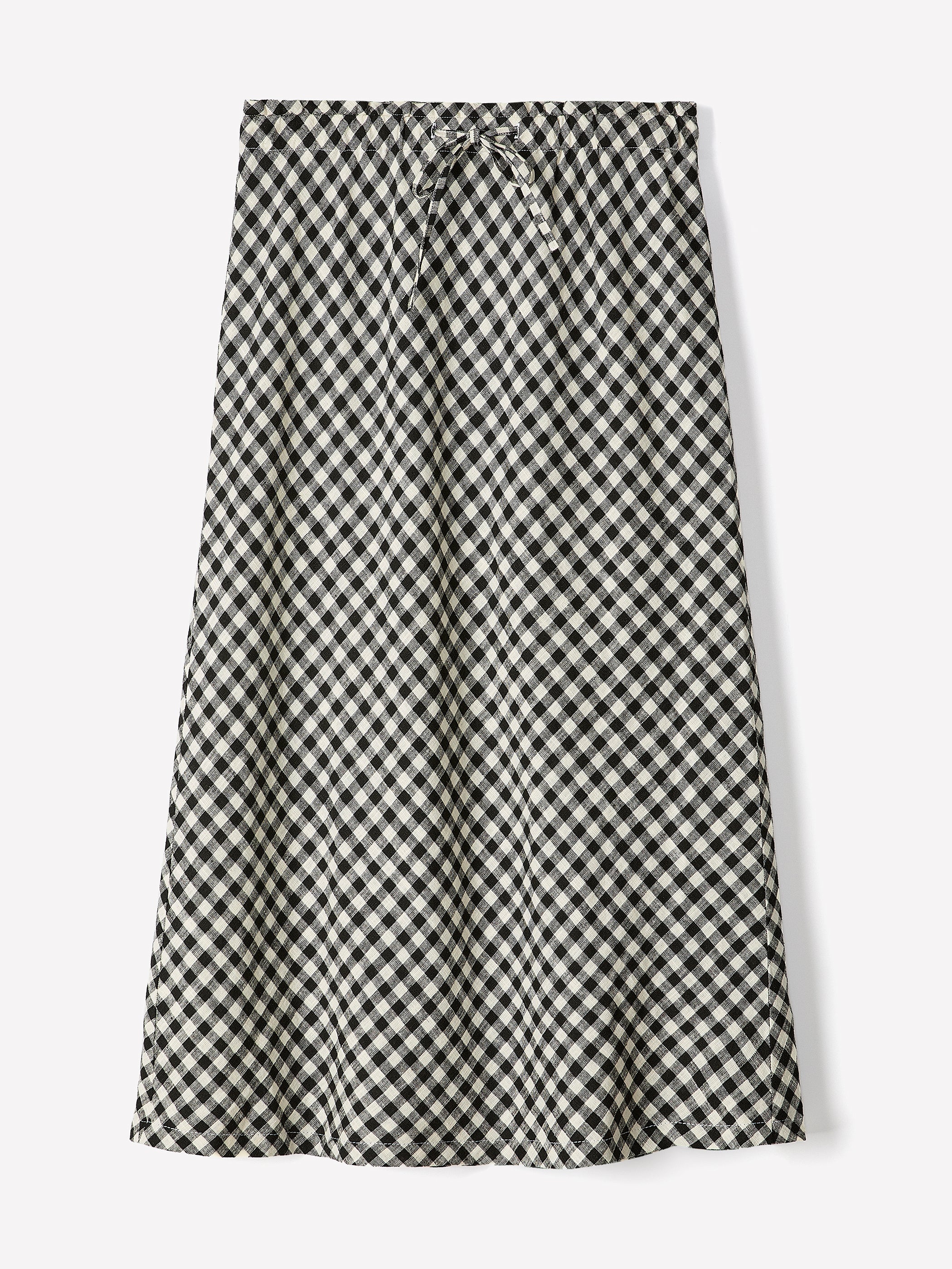 Linen-Blend Straight Midi Skirt rw&co On Sale