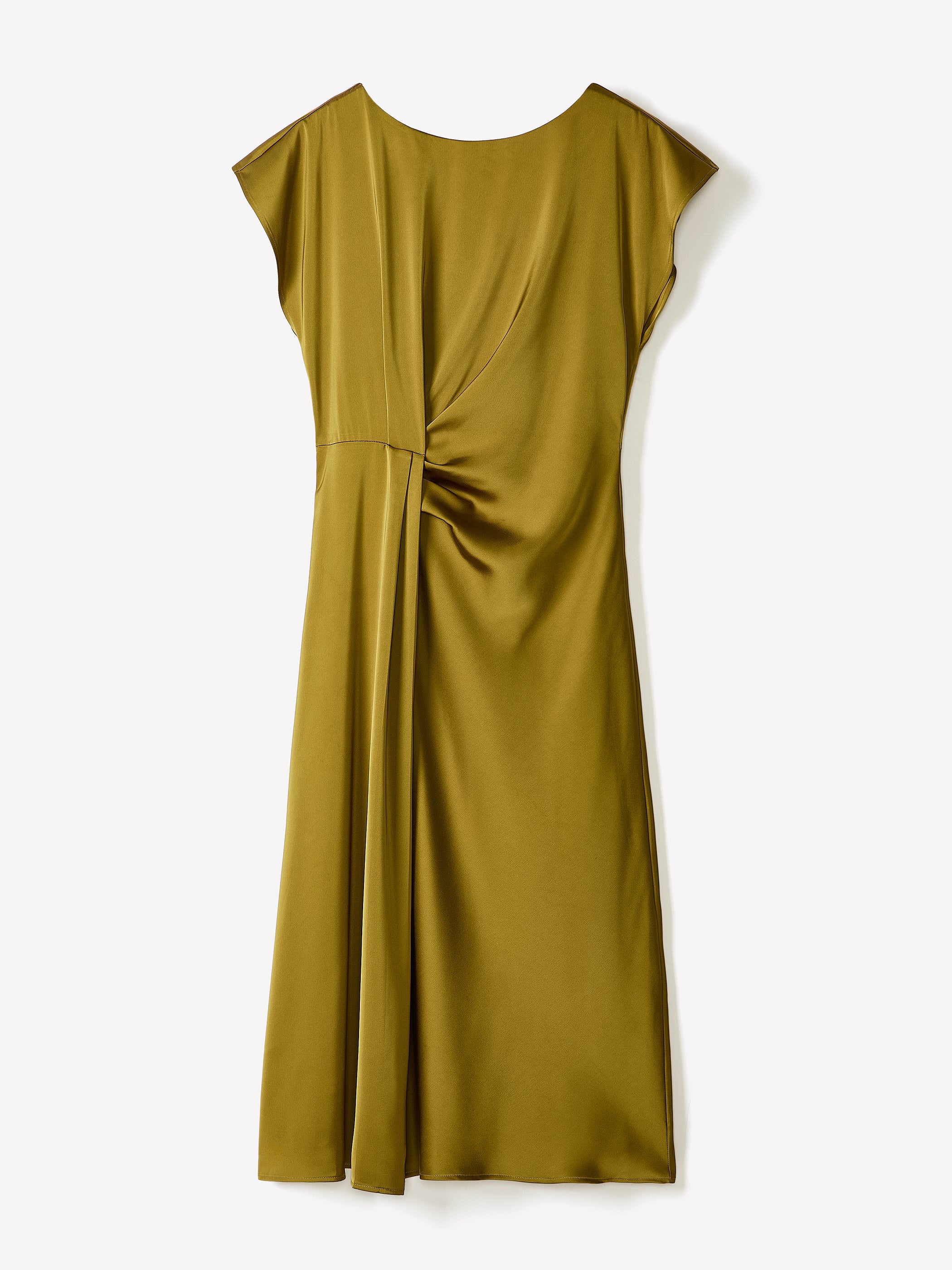 Short-Sleeve Cocktail Midi Dress with Draped Detail rw&co Great Value Deal